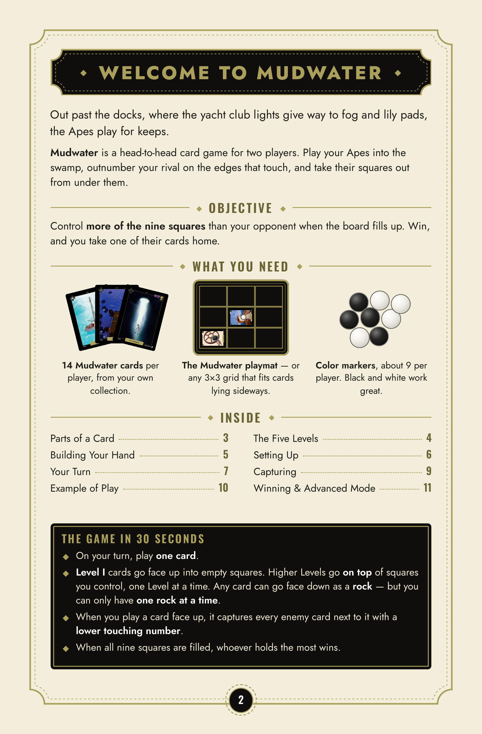 Original rules booklet, page 2 of 12