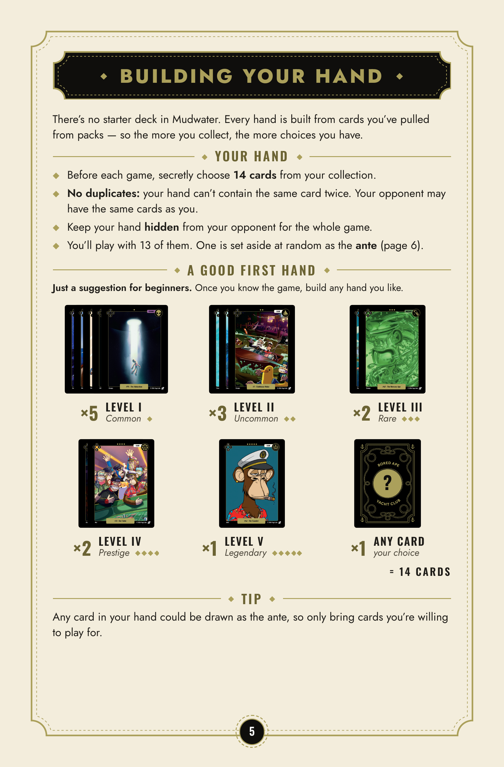 Original rules booklet, page 5 of 12